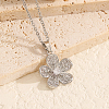 Fashionable Brass Full Crystal Rhinestone Flower Necklace for Women BV1149-2