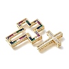 2Pcs 2 Styles Brass Micro Pave Cubic Zirconia Multi-Strand Links CU-CBA9883-01G-2