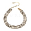 304 Stainless Steel Rhinestone Cup Chain Multi-strand Bracelets for Women BJEW-P376-01G-02-1