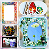 Square Glass Mosaic Cabochons GLAA-WH0033-142-4