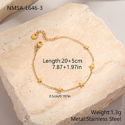 Ocean 304 Stainless Steel Link Chain Anklets WG96EF4-03-1