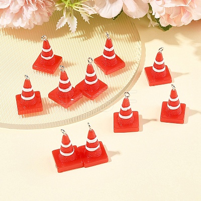 10Pcs Resin Iron Pendants RESI-FS0002-06-1
