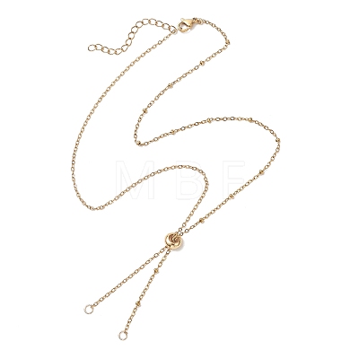 304 Stainless Steel Cable Chain Satellite Chain Slider Necklace Making AJEW-JB01511-01-1