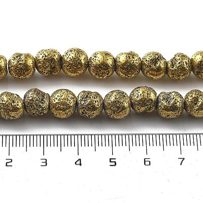 Electroplated Natural Lava Rock Beads Strands G-A251-E01-01C-1