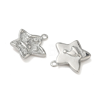 Christmas Brass Micro Pave Clear Cubic Zirconia Pendants KK-A280-03A-P-1