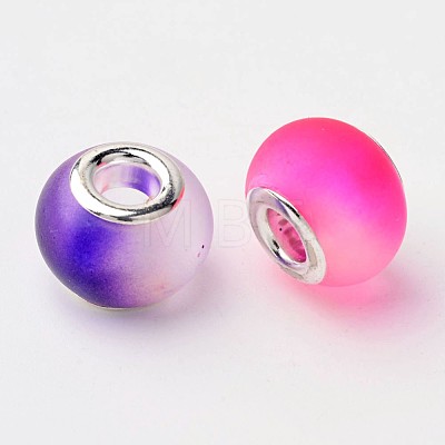 Two Tone Glass European Beads GPDL-Q011-M2-1