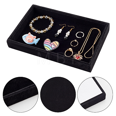 Rectangle Velvet Jewelry Trays for Earring ODIS-WH0017-063-1