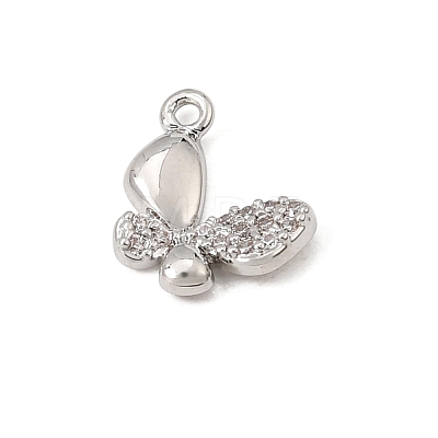 Brass Micro Pave Clear Cubic Zirconia Charms CU-CBA3D76-03P-04-1