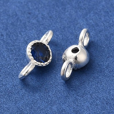 925 Sterling Silver Pave Cubic Zirconia Connector Charms STER-Z007-01P-03-1