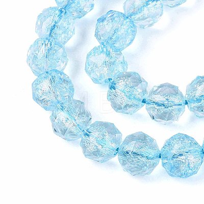 Crackle Transparent Glass Beads Strands GLAA-N063-8mm-02-1