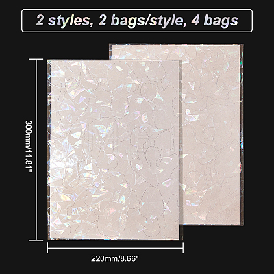 AHADERMAKER 4 Bags 2 Styles PVC Glass Stickers STIC-GA0001-08-1