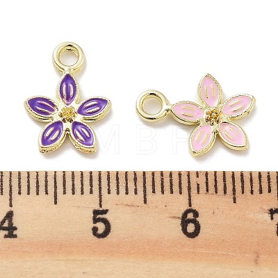 Rack Plating Alloy Enamel Charms PALLOY-F311-01G-1