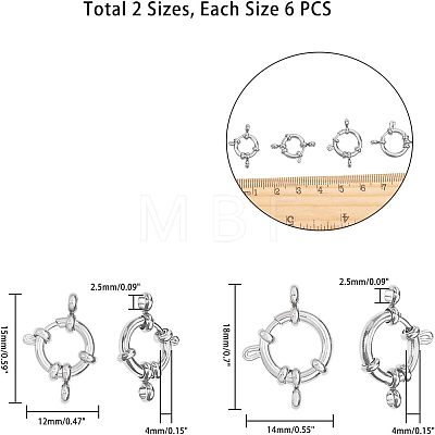 304 Stainless Steel Smooth Surface Spring Ring Clasps STAS-UN0001-02P-1