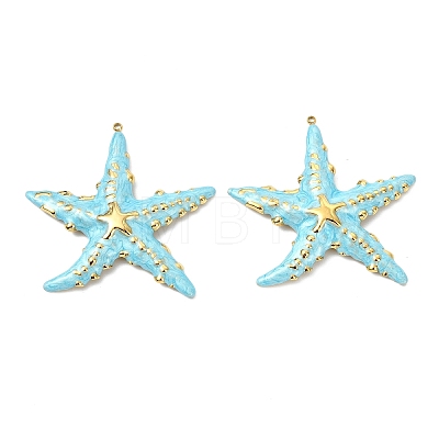 Ocean 304 Stainless Steel Enamel Big Pendants X-STAS-T076-08C-03G-1