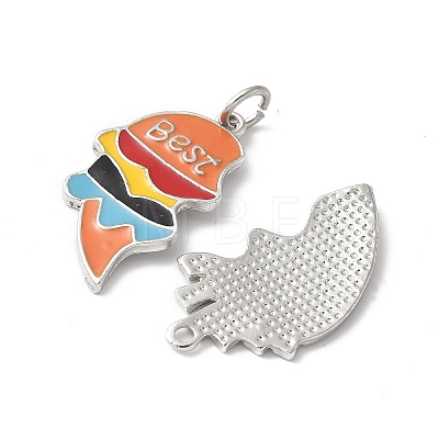 Alloy Enamel Split Pendants FIND-H047-05P-02-1