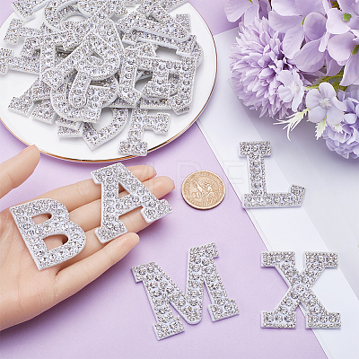 Gorgecraft Alphabet Resin Rhinestone Patches DIY-GF0009-18A-1