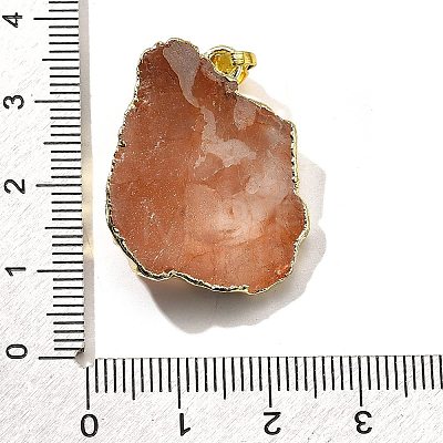 Raw Rough Natural Dyed Quartz Crystal Pendants G-G895-05LG-02-1