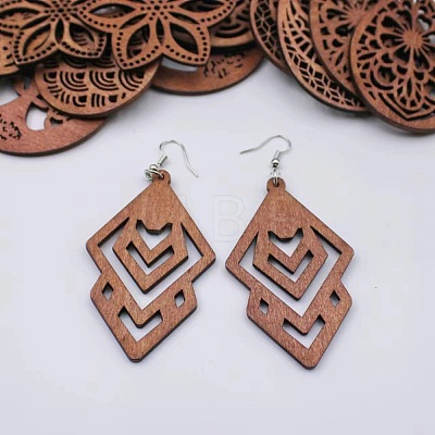 Alloy Wood Dangle Earrings FS-WG0BF85-06-1