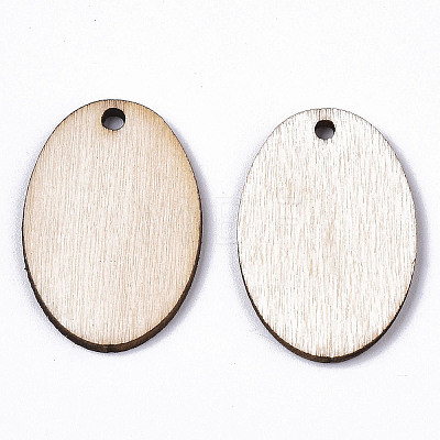 Unfinished Natural Poplar Wood Pendants LS-WOOD-S045-111-1