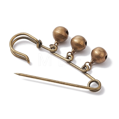 Brass Bell Charms Kilt Pins Brooch JEWB-BR00171-1