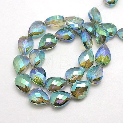 Electroplate Crystal Glass Teardrop Beads Strands EGLA-F066B-05-1