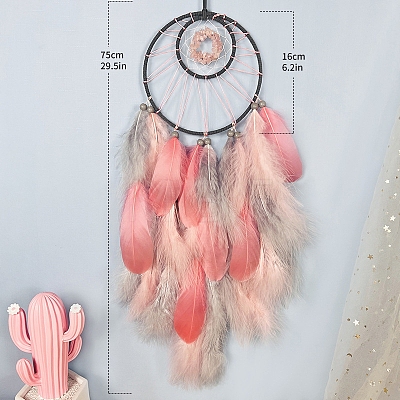 Cotton Woven Net/Web with Feather Hanging Decorations PW-WG6920D-01-1