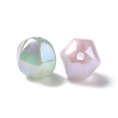 UV Plating Rainbow Iridescent ABS Plastic Beads KY-G025-13-1
