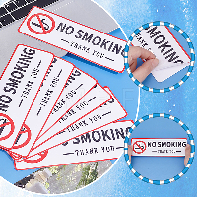 Rectangle PVC Self-Adhesive No-smoking Warning Stickers STIC-WH0003-017A-1