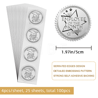 Custom Silver Foil Embossed Picture Sticker DIY-WH0336-006-1