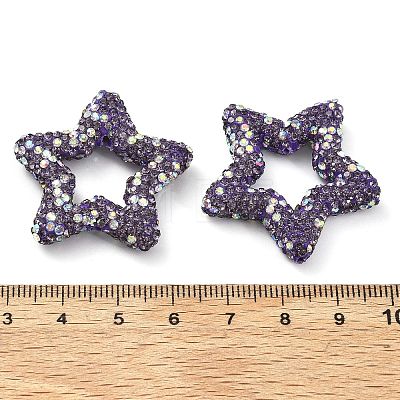 Star Shape Polymer Clay Rhinestone Beads CLAY-NH0001-06N-1
