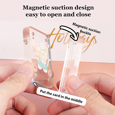 Transparent Acrylic Photocard Sleeve Frame Stands DJEW-WH0043-13-1