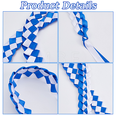 Two Tone Graduation Ribbon Leis FIND-WH0423-78A-1