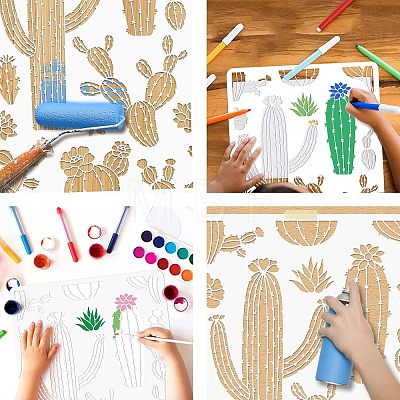 PET Hollow Out Drawing Painting Stencils DIY-WH0424-001-1