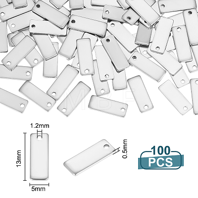 100Pcs Stainless Steel Stamping Blank Tag Pendants FIND-UN0003-95B-1