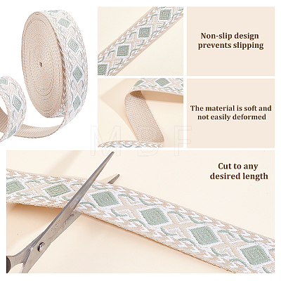 10Yards Vintage Jacquard Polyester Ribbon OCOR-ME0001-79B-1