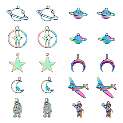 20Pcs 10 Style Space Theme Alloy Pendants FIND-CA0005-83-1