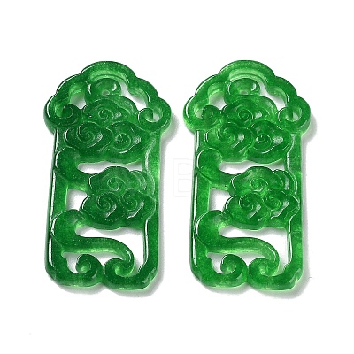 Natural White Jade Dyed Engraved Pendants G-Q009-01-1