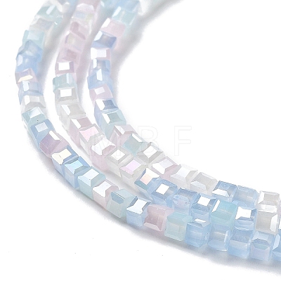 Gradient Color Electroplate Glass Bead Strands X-GLAA-E042-05-B04-1