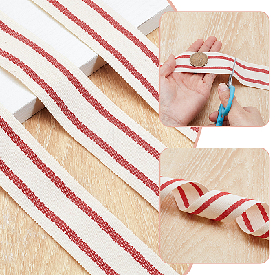 Polyester Stripe Ribbon OCOR-WH0109-368D-1