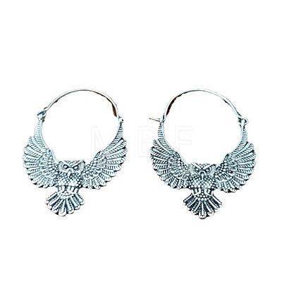 Bohemian Style Alloy Owl Hoop Earrings FS-WGF4BD1-01-1