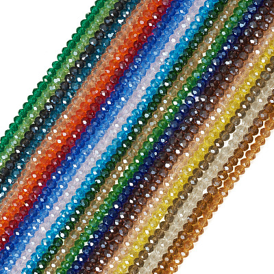 23 Strands 23 Colors Electroplate Glass Beads Strands EGLA-TA0013-80C-1
