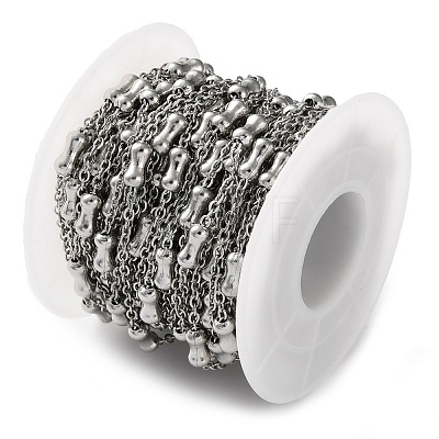 304 Stainless Steel Cable Chains with Beads CHS-F020-05P-1