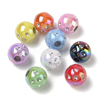 UV Plating Opaque Acrylic European Bead Rhinestone Settings AC-CBA6658-06-1