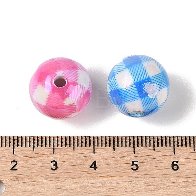 10Pcs Plating Colours Acrylic Beads OACR-S146-04-1