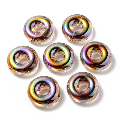 UV Plating Rainbow Iridescent Acrylic Beads OACR-P010-17C-1