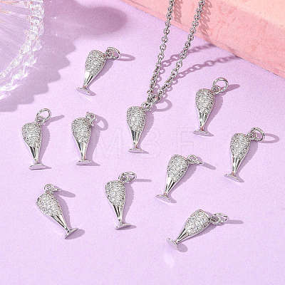 SHEGRACE Brass Clear Cubic Zirconia Pendants XGRQ3K848-525P-1