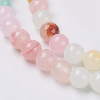 Natural Colorful Green Jade Beads Strands X-G-G757-01-12mm-1