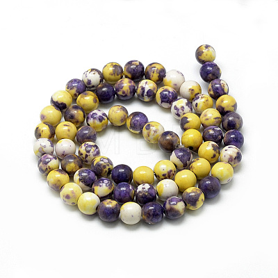 Synthetic Ocean White Jade Beads Strands G-S254-6mm-C08-1