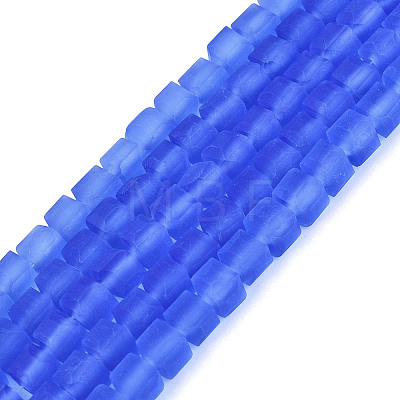 Transparent Frosted Glass Beads Strands GLAA-N072-01A-A13-1