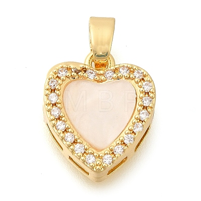 Brass Micro Pave Cubic Zirconia with Acrylic Pendants KK-S049-25G-1